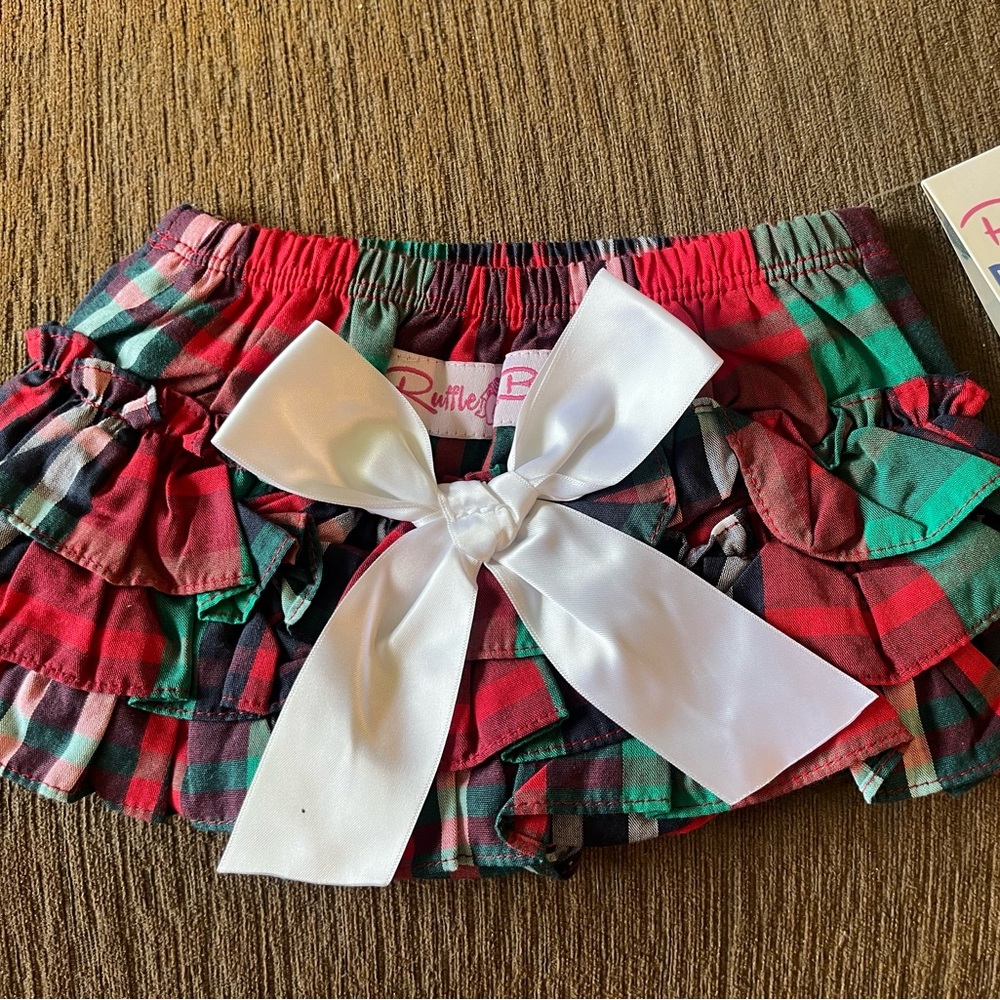 NWT RuffleButts Kennedy‎ Plaid RuffleButt size 3-6 months